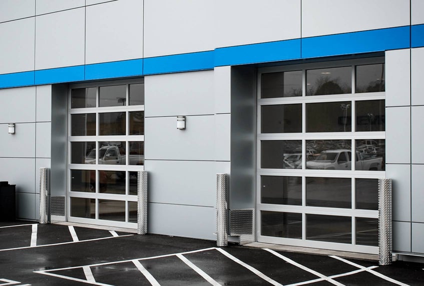 Commercial glass garage doors Full view aluminum C.H.I. Overhead Doors
